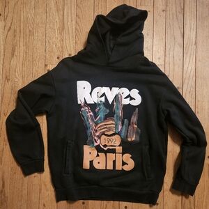 Reves Paris Black Graphic Hoodie
